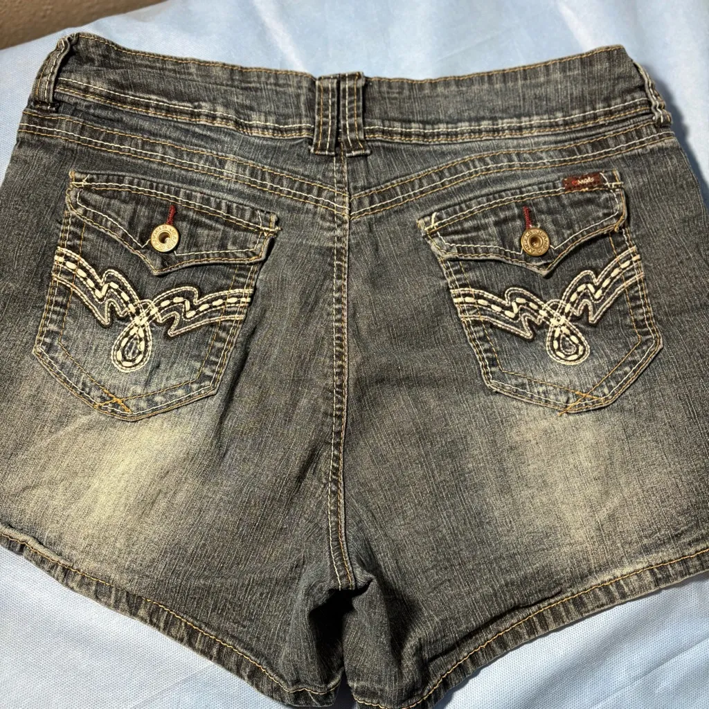Angels Dark Blue Denim Shorts Size 14 - Image 6