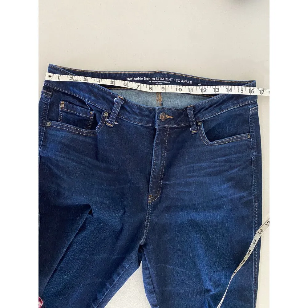 Chico's DefineMe Denim Straight Leg Ankle Blue Jeans US Size 14R/Chico's 2.5R - Image 4