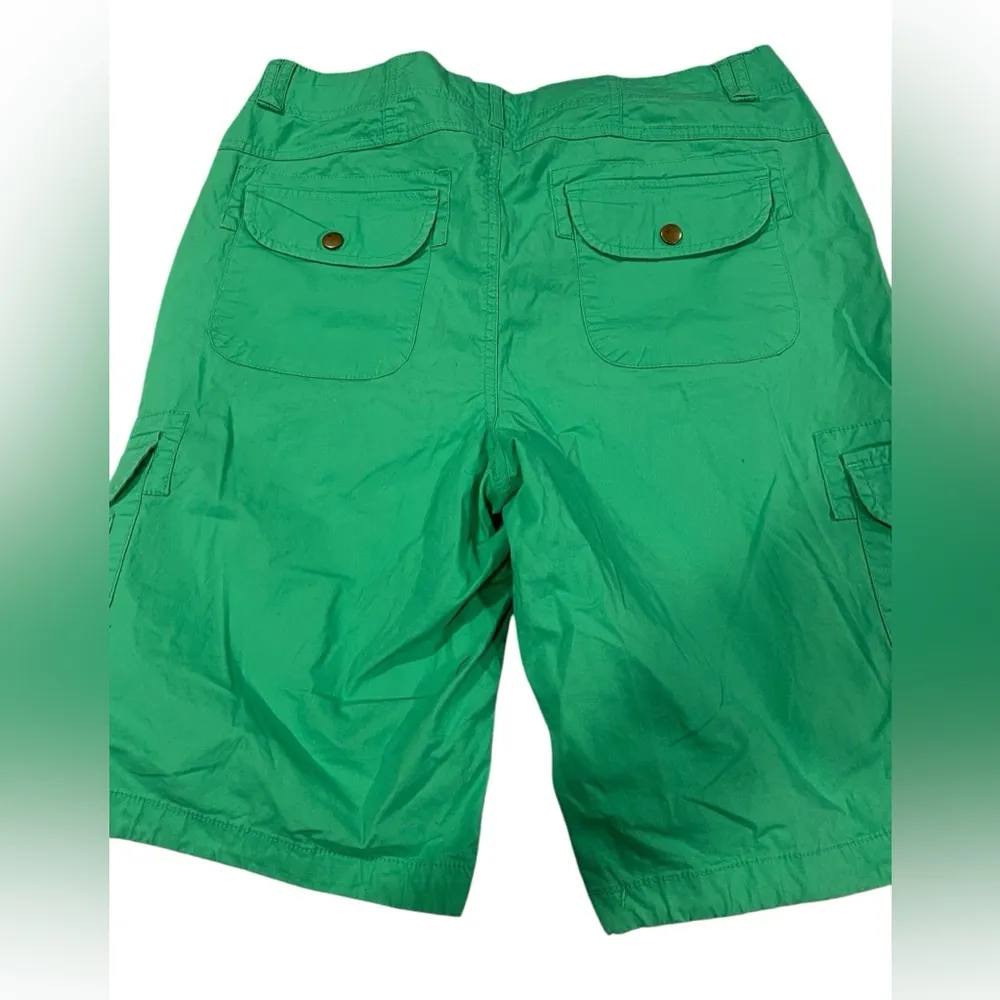 Caribbean Joe Casual Green Cargo Bermuda Shorts Size 10 - Image 2