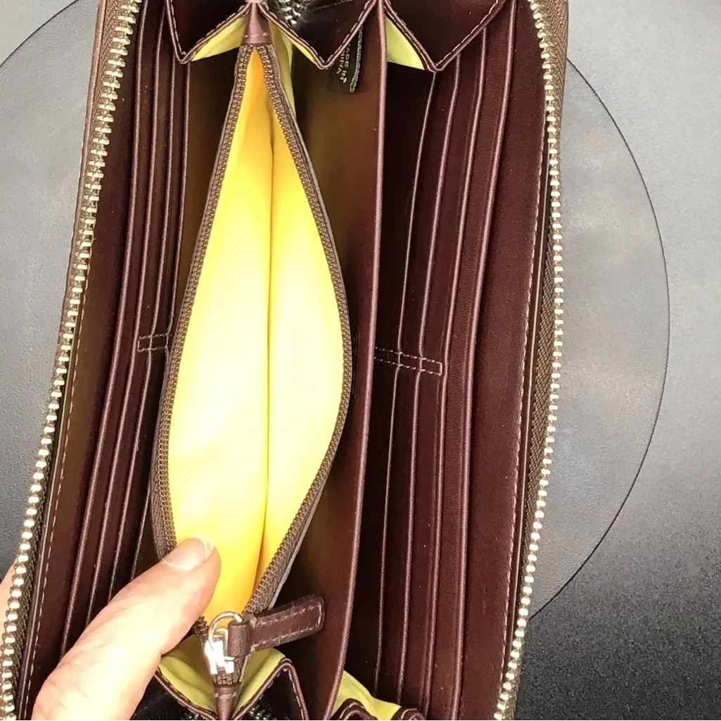 Coach Bags | Coach Heritage Signature Stripe Pvc Zip Around Accordion Wallet - Image 7