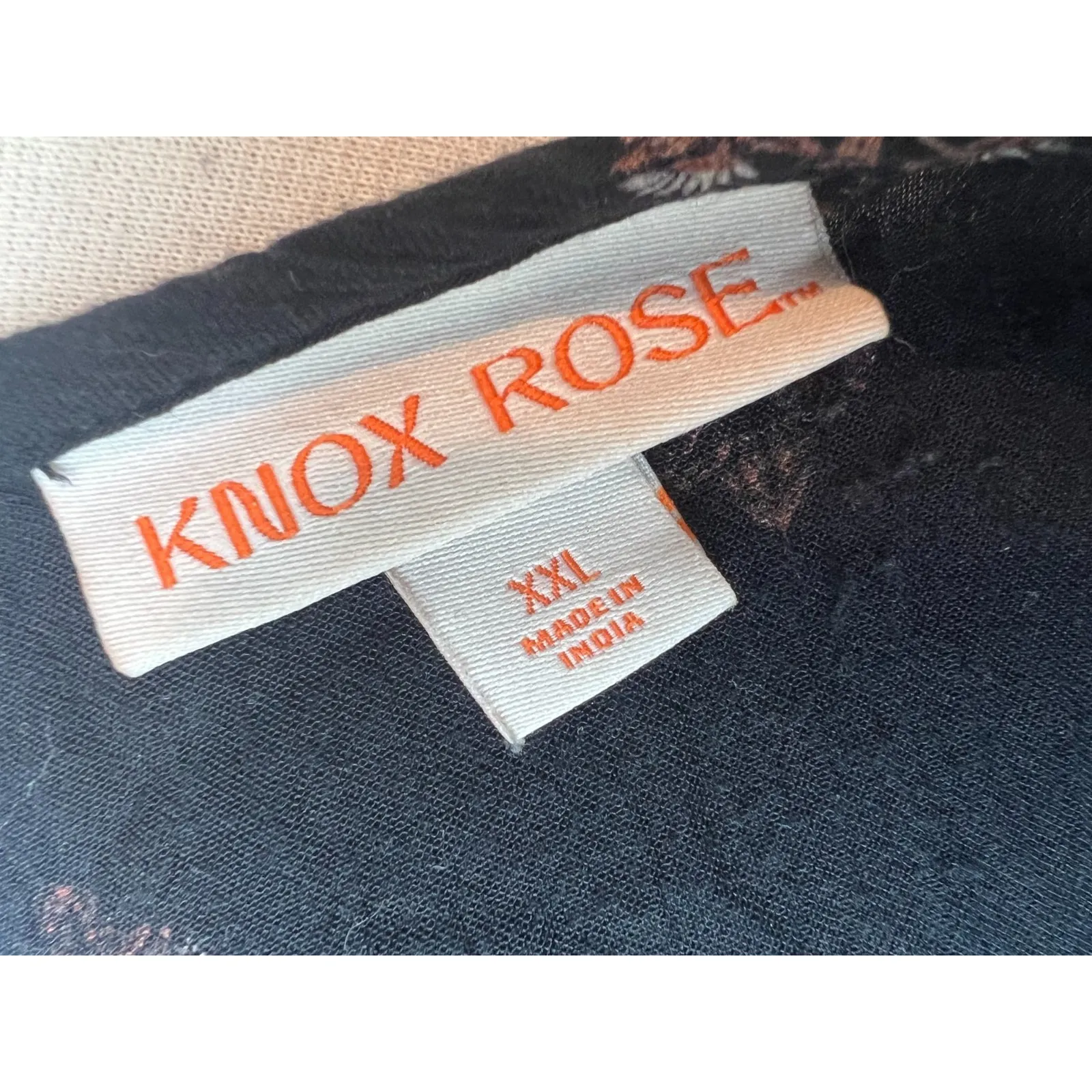 Knox Rose Plus size 2XL Midi Dress Floral Cottage Peasant Boho XXL 2X Black Boho - Image 3