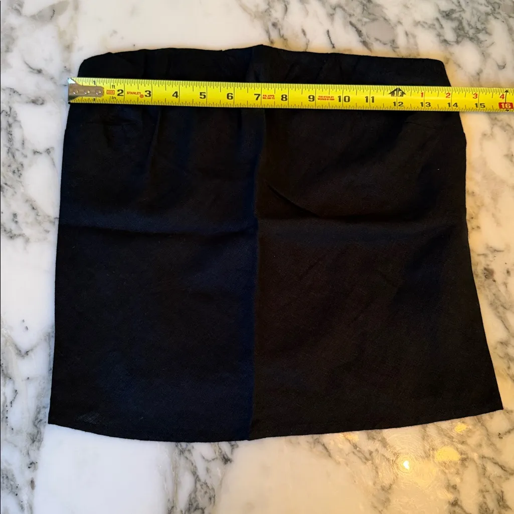 NWT Quince 100% European Black Linen Strapless Top Sz XS - Image 3