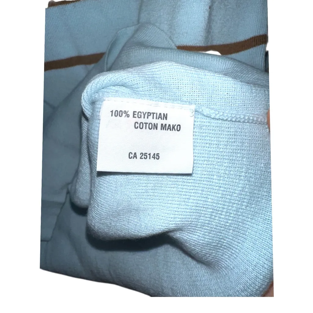 Designer Ca Va De Soi 100% EGYPTIAN COTTON BASTIA light pastel blue striped Sm - Image 8