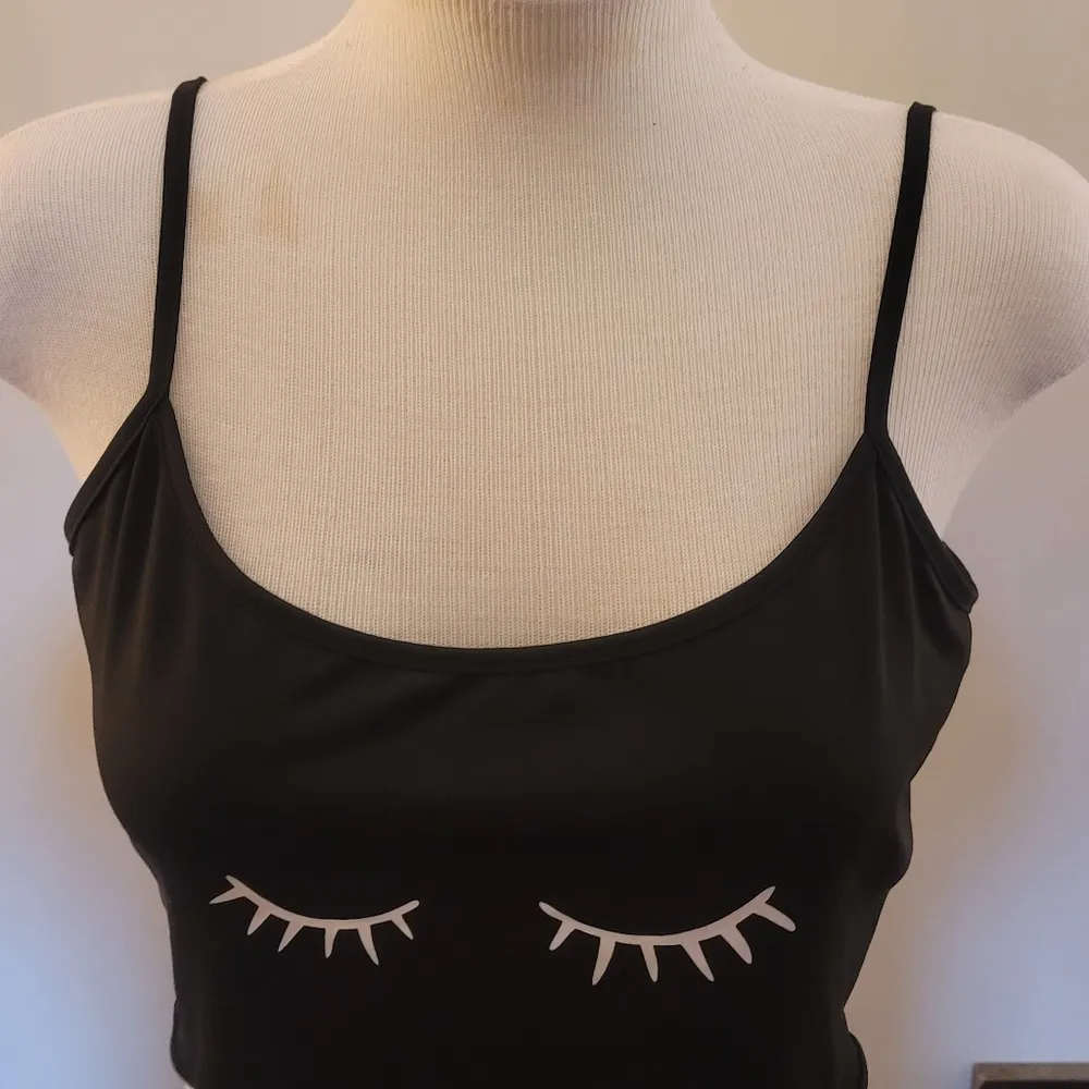 Shein Black Eyelash Lettuce Trim Cami Sleep Top L - Image 6