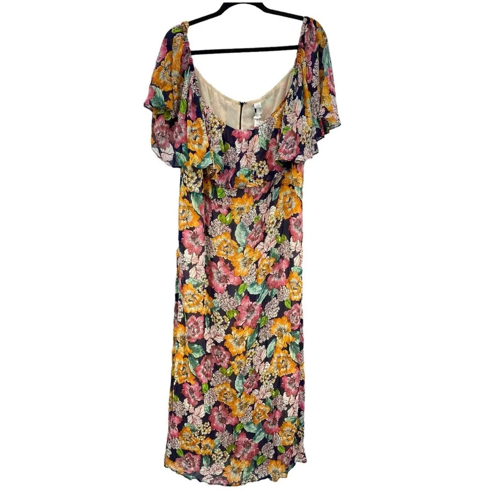 $325 Rachel Pally Women's Blue Sheer Long Eden Floral‎ Maxi Dress Size 3X NWT - Image 6