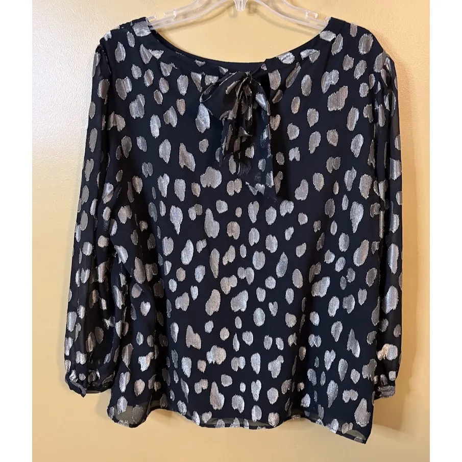 Talbots Gold & Black Animal Print Blouse - Petite 2X - NWOT - Image 6