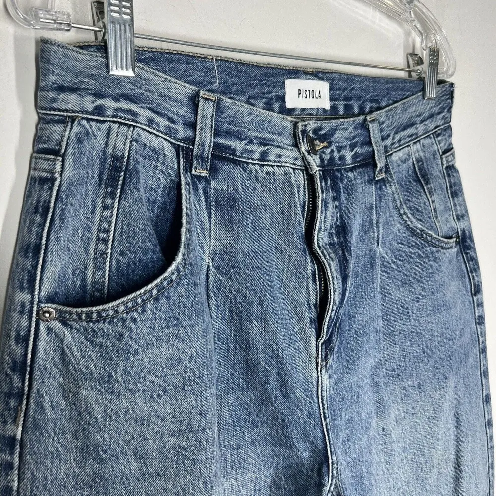 Pistola  Sz 28 Maddy Balloon Wide Leg Pleated Jeans in Culver Blue - Image 4