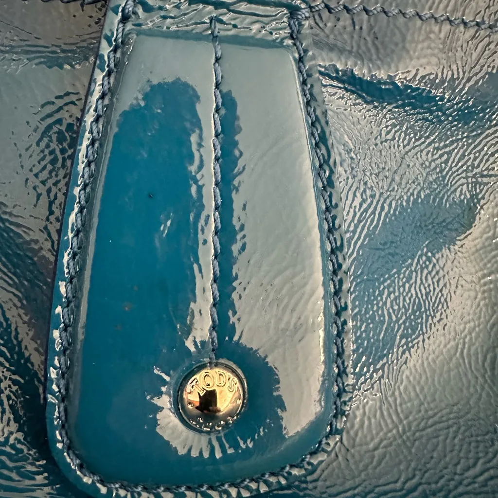 Tod’s Patent Leather Blue‎ Drawstring Tote Bag - Image 11