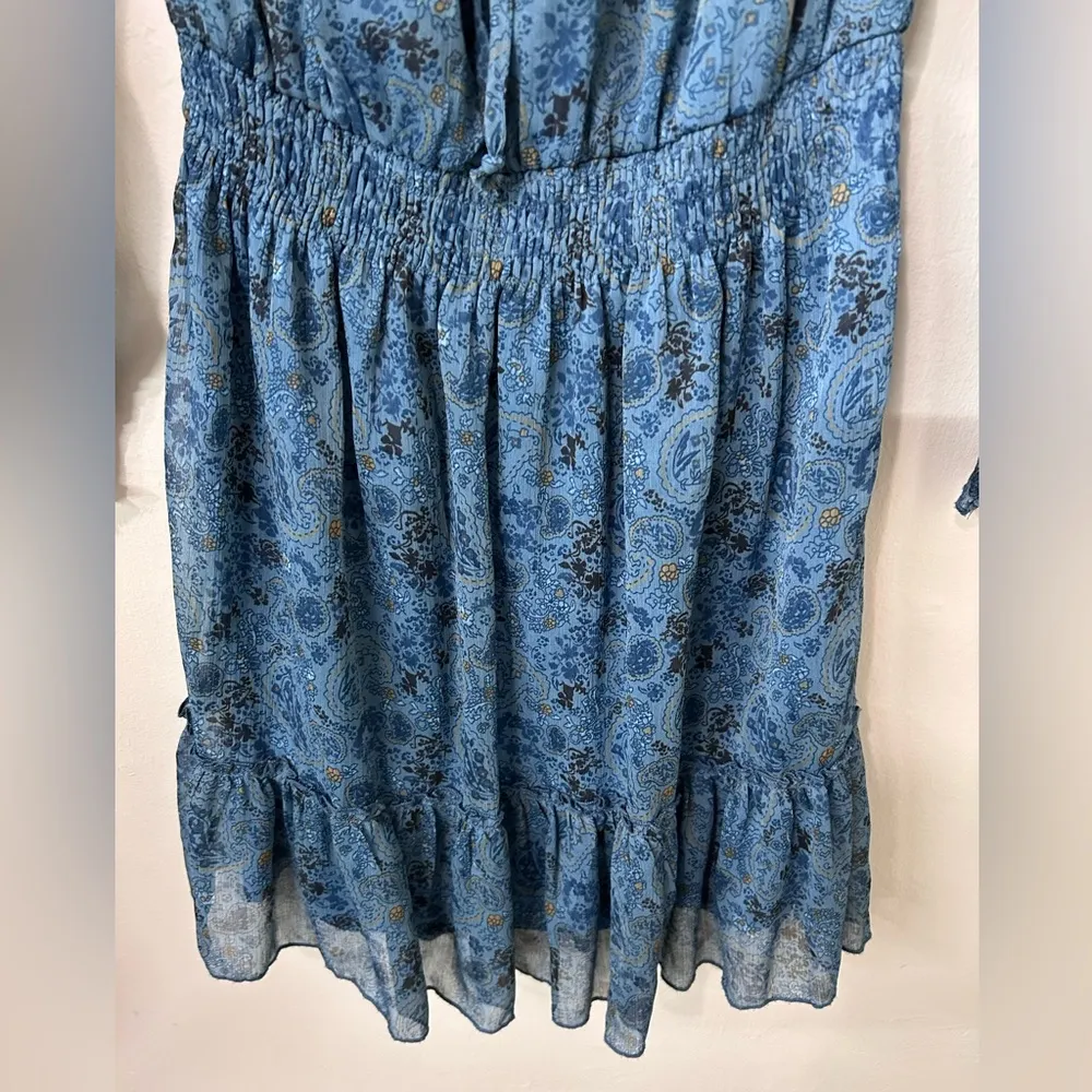 Staring At Stars Dress Boho Western Blue Paisley Print Sz XS Anthropologie - Image 2