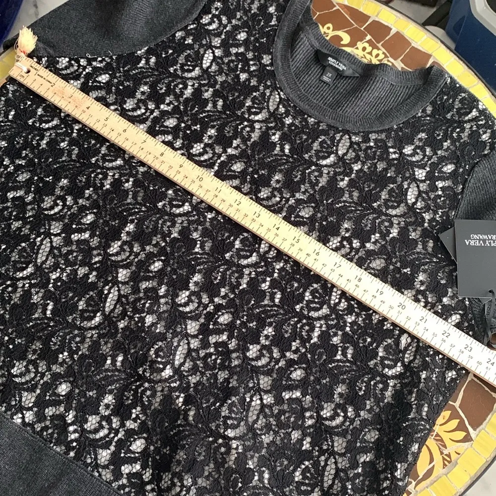 SIMPLY VERA by Vera Wang Lace front Sweater. Sz: 2X - Image 7