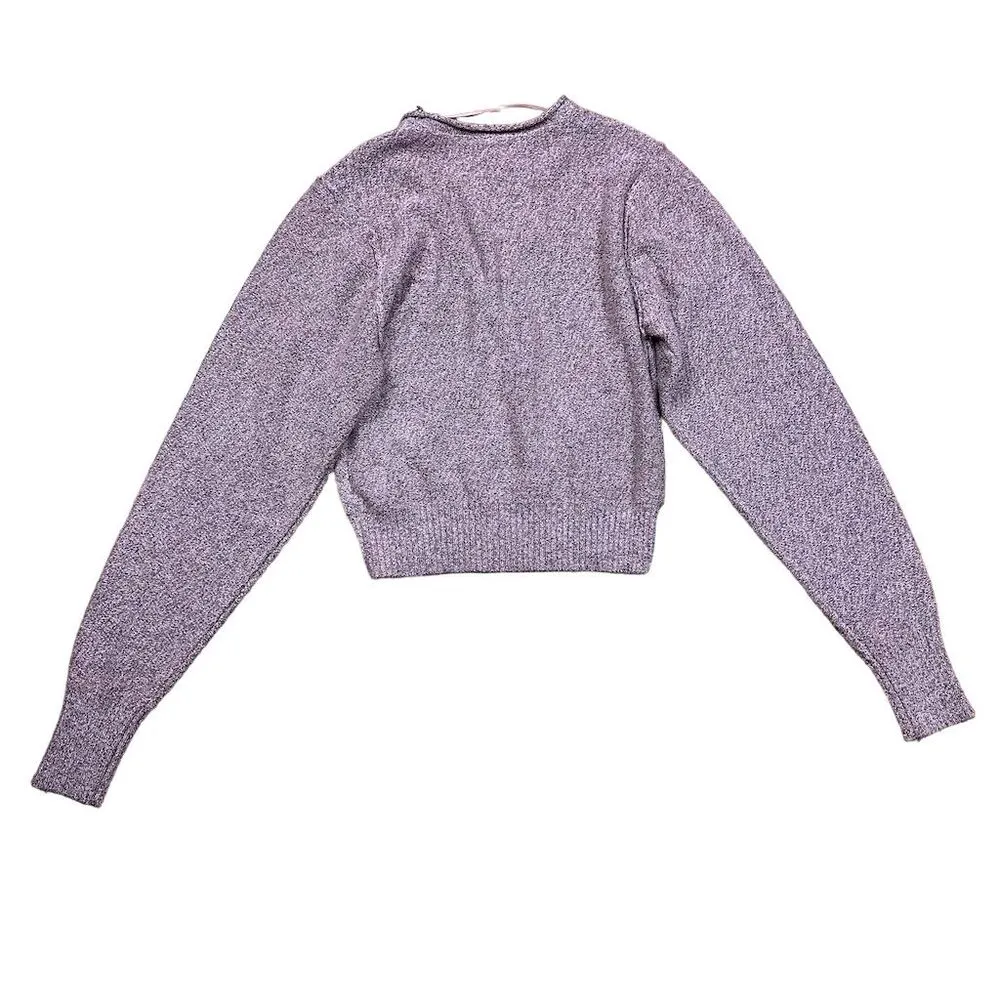 Free People Women's Going for the Gold Faux Wrap Sweater S Rose Metallic Cropped - Image 5