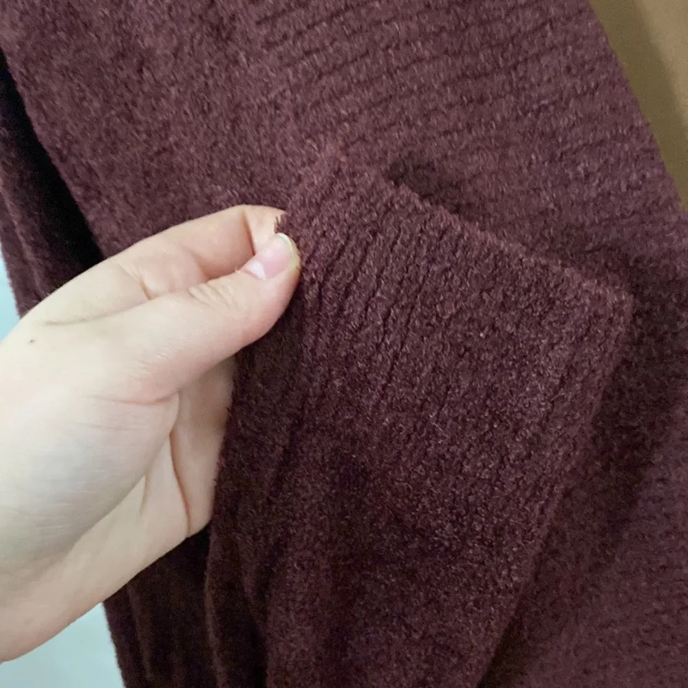 NEW Barefoot Dreams CozyChic Lite Circle Cardigan in rosewood size S - Image 11