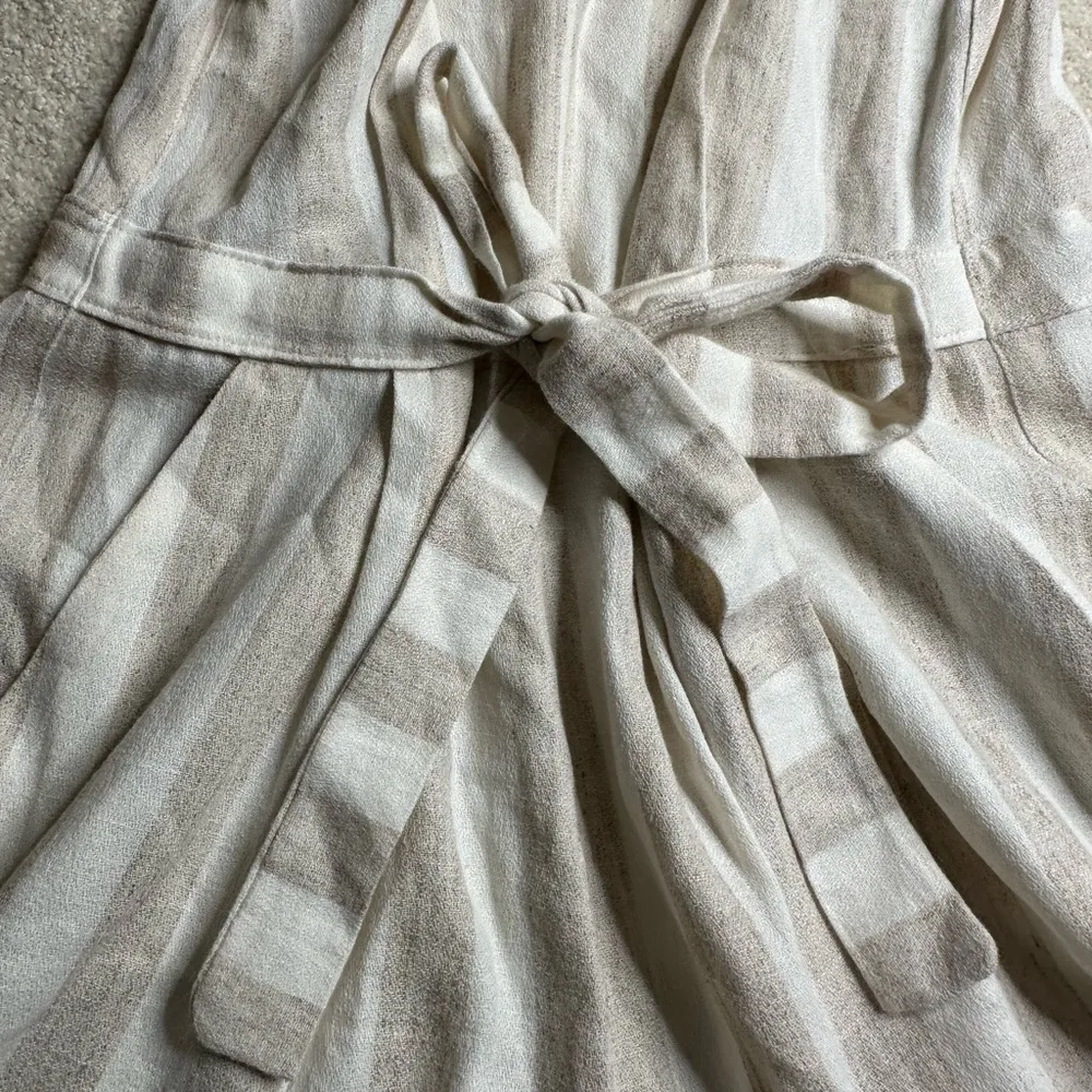 LOFT Cream Sleeveless Jumpsuit with Tie Waist - Image 7