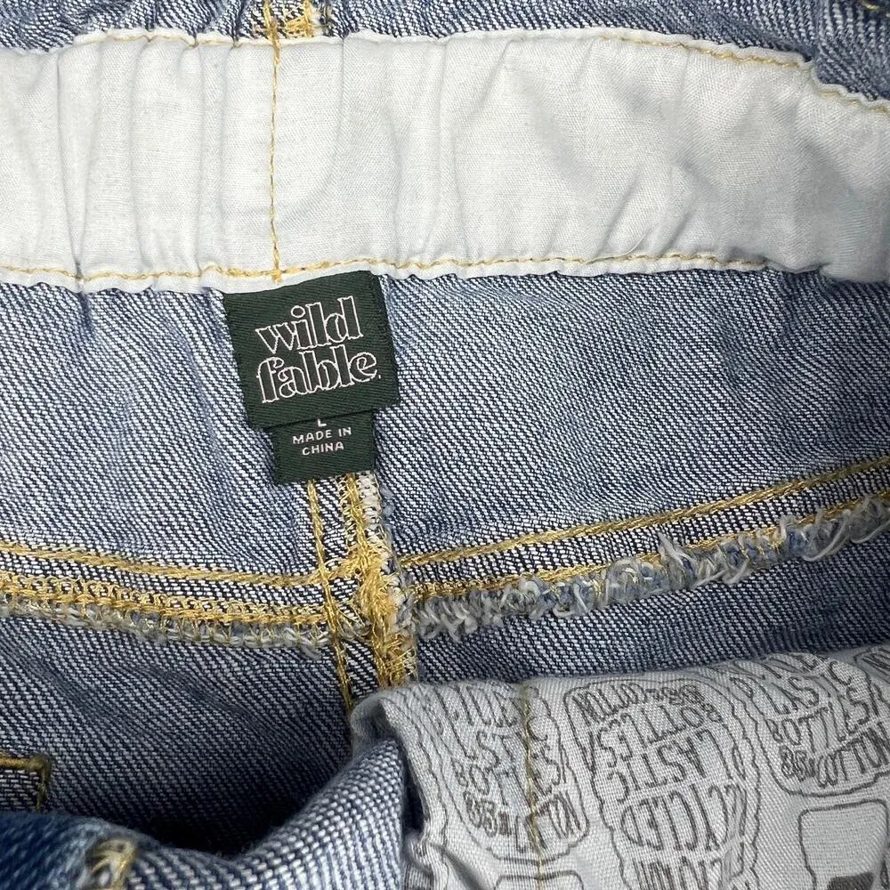 Wild fable denim blue jean mini skirt large - Image 2