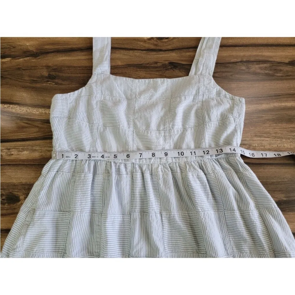 MADEWELL Cicely Tiered Midi Dress in Patchwork Blue Sleeveless Womens Size 6 - Image 11