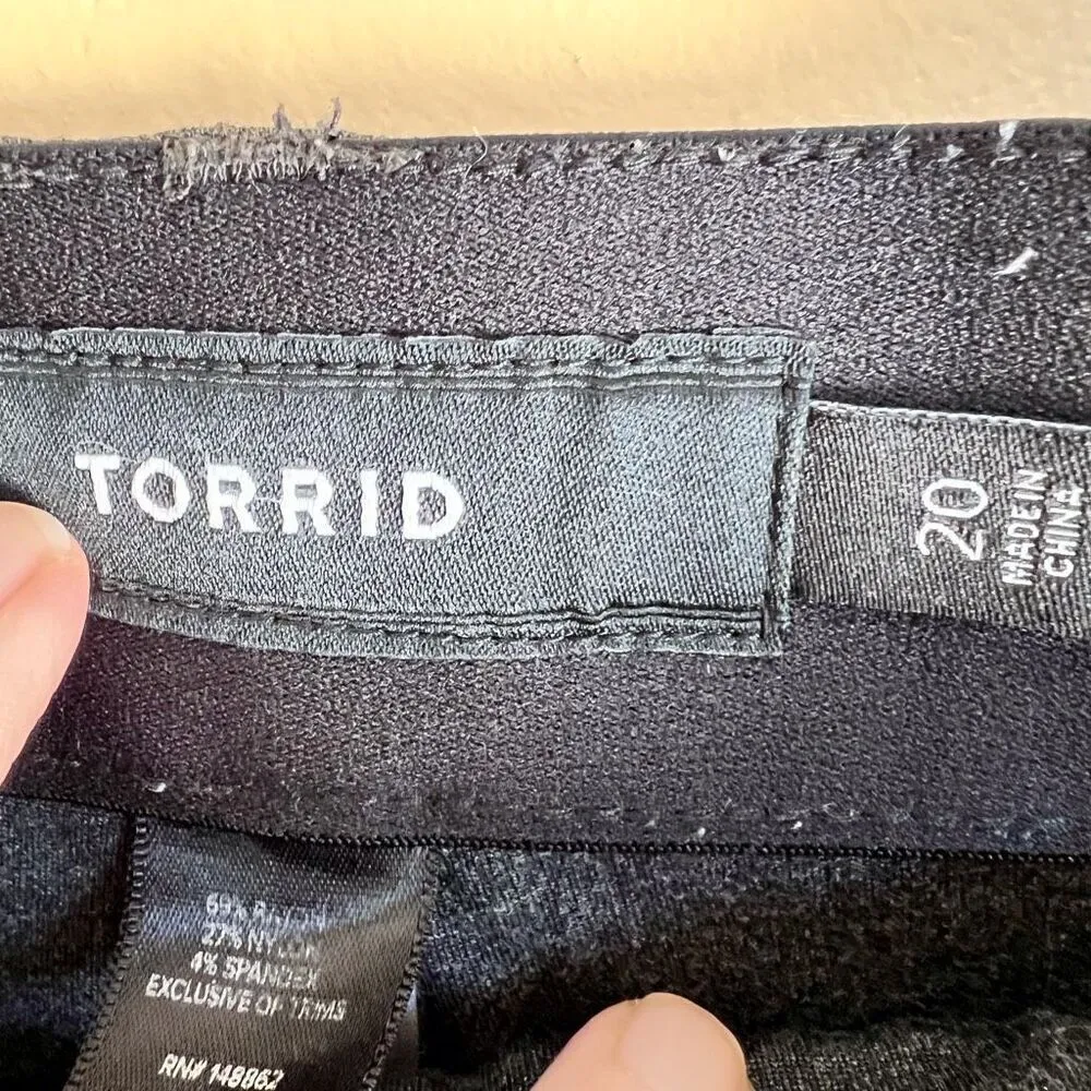 Torrid Womens Black Heavy Trouser Pull On Pant Pockets Size‎ 20 Office Career - Image 3