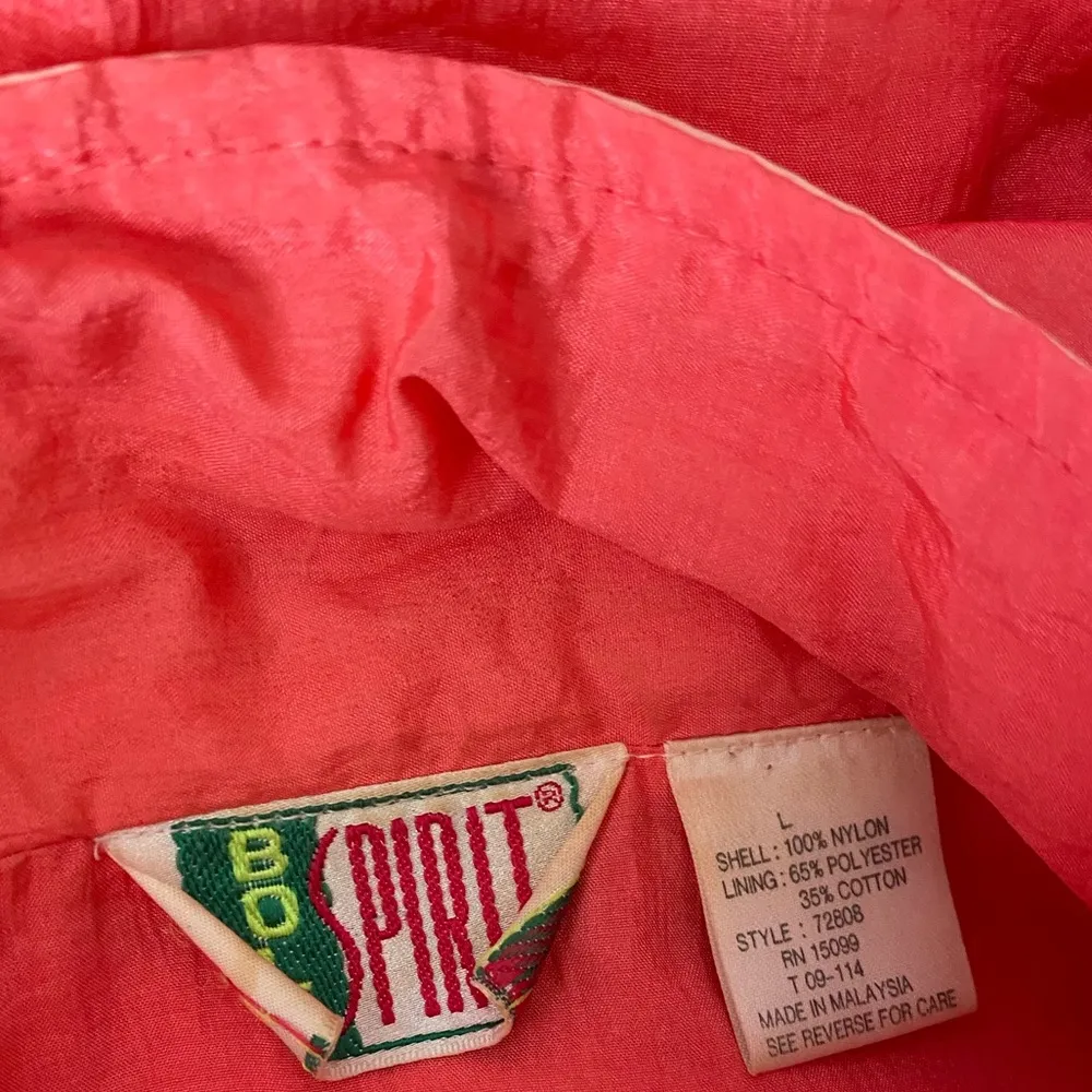 Vintage 90s Bolo Spirit Floral Pink Windbreaker Tracksuit Zip Jacket, Size Large - Image 7