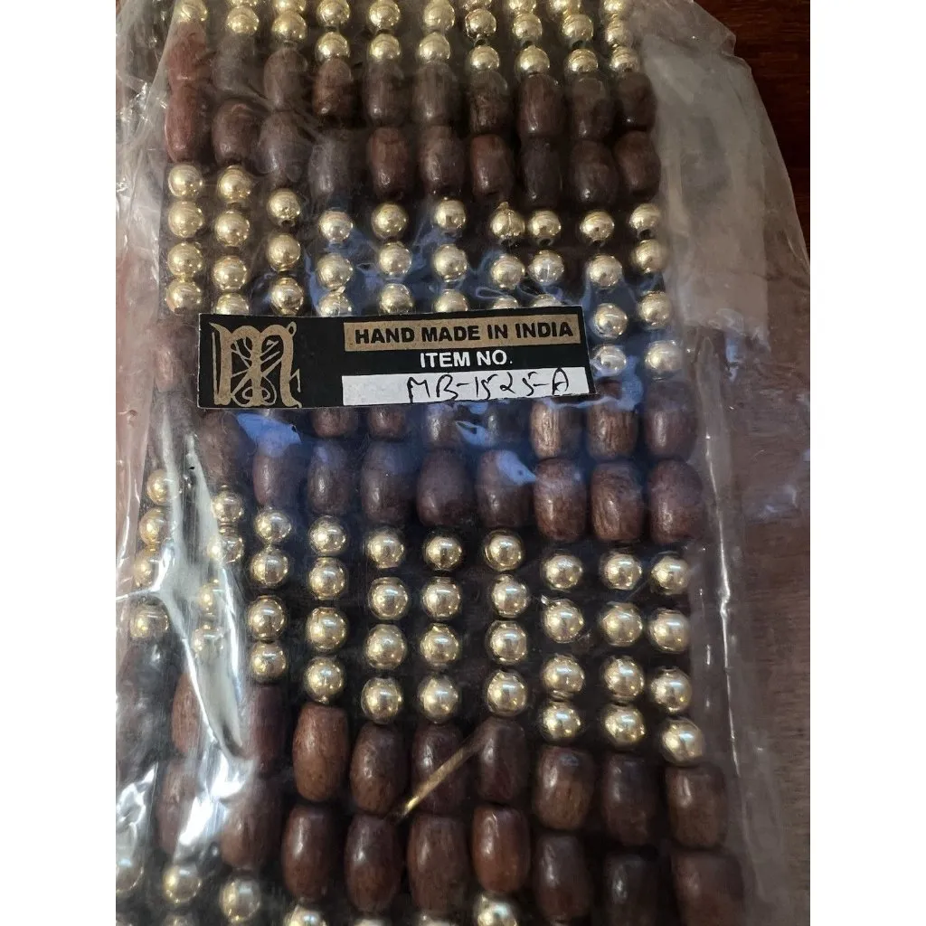 Raj Vintage Deadstock Y2K Brown Gold Beaded Boho Western One Size Belt NEW - Image 7