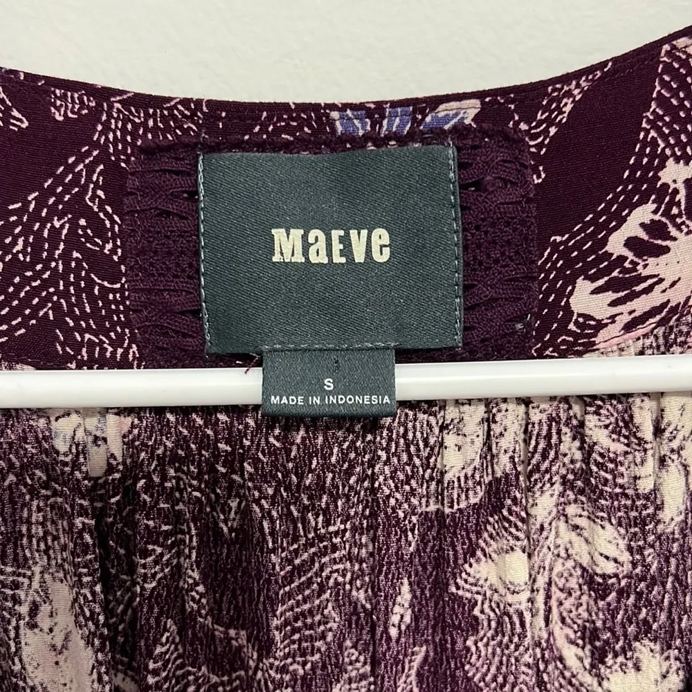 MAEVE Anthropologie - Ruffle Monaco Tiered
Dress Purple Floral Feminine Size Sm - Image 5