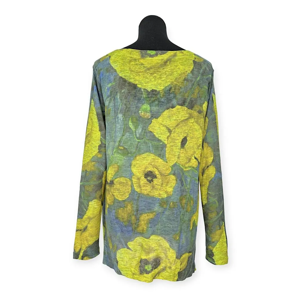 Soft Surroundings | M | Yellow Poppy Lightweight 3/4 Sleeve Scoop Neck Tunic - Image 7