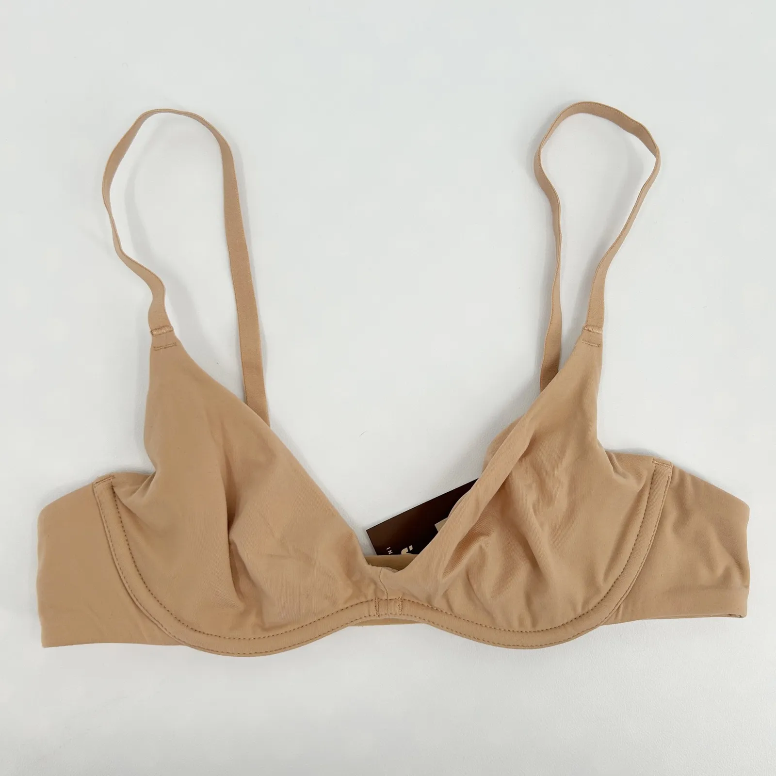 NWT INLYRIC Womens Unlined Scoop Bra Warm Beige Nude Size 34A Underwire Tan - Image 3
