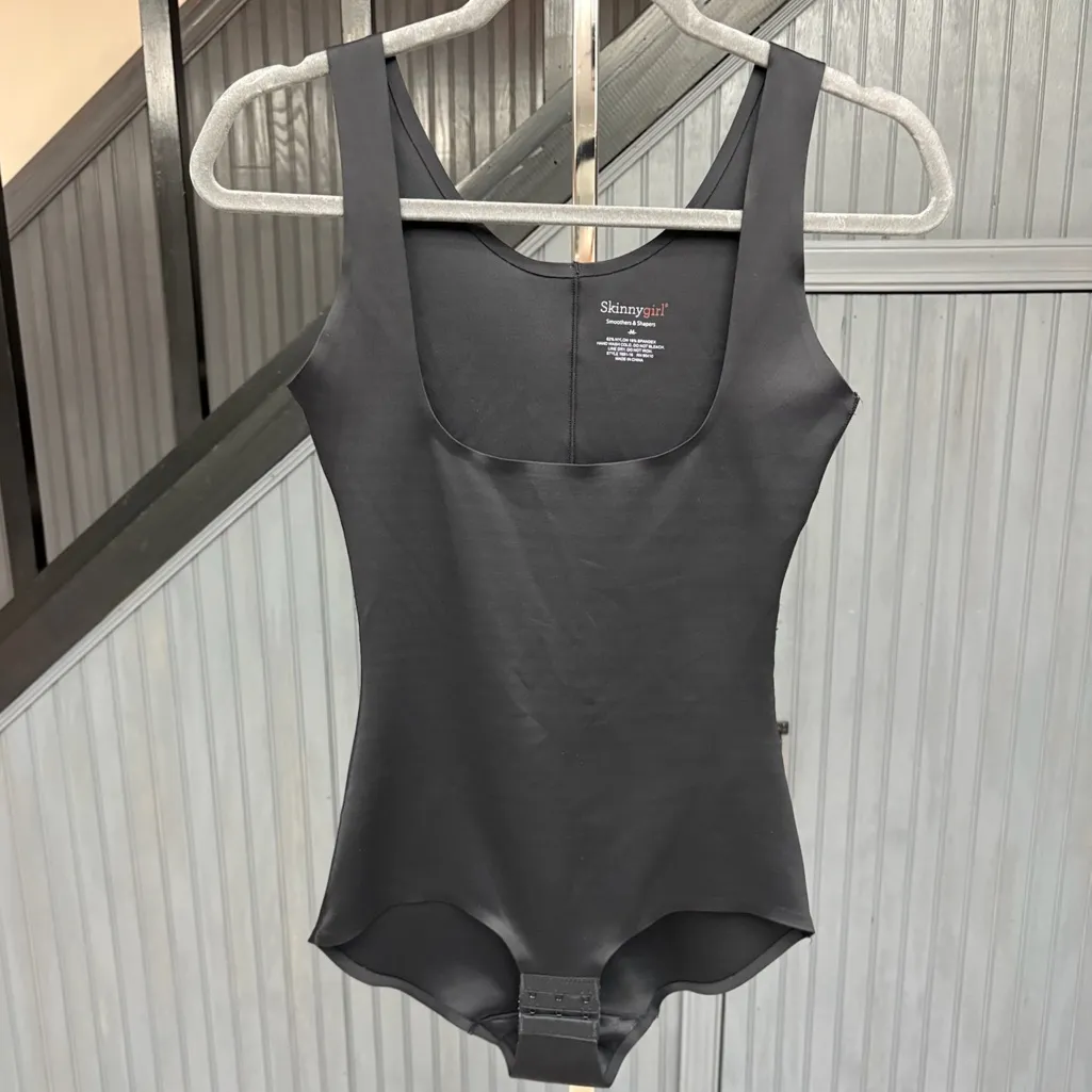 Skinnygirl Black Open Bust Shapewear Bodysuit Slimming Control Medium Full Back - Image 5