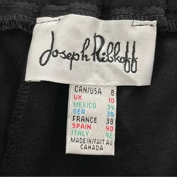 Joseph Ribkoff Leggings | Size 8 | Faux Leather ~ Ponte‎ Knit | Mixed Media - Image 3