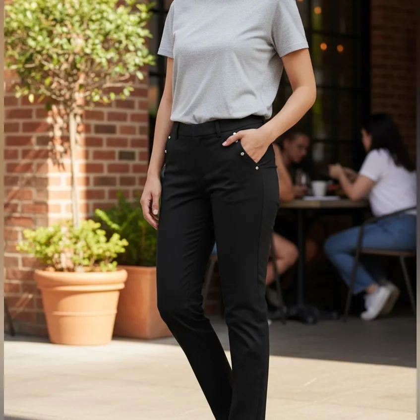 Jones New York Stretch Signature 6P Black Straight Leg Women's Jeans - Image 3