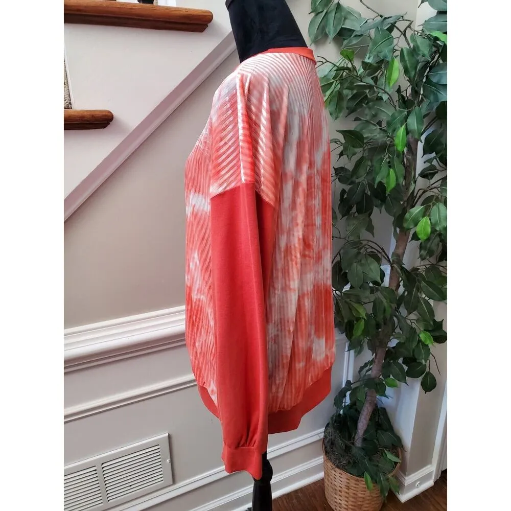 Suzanne Betro Women's Red & White Polyester Round Neck Long Sleeve Sweater 1X - Image 5