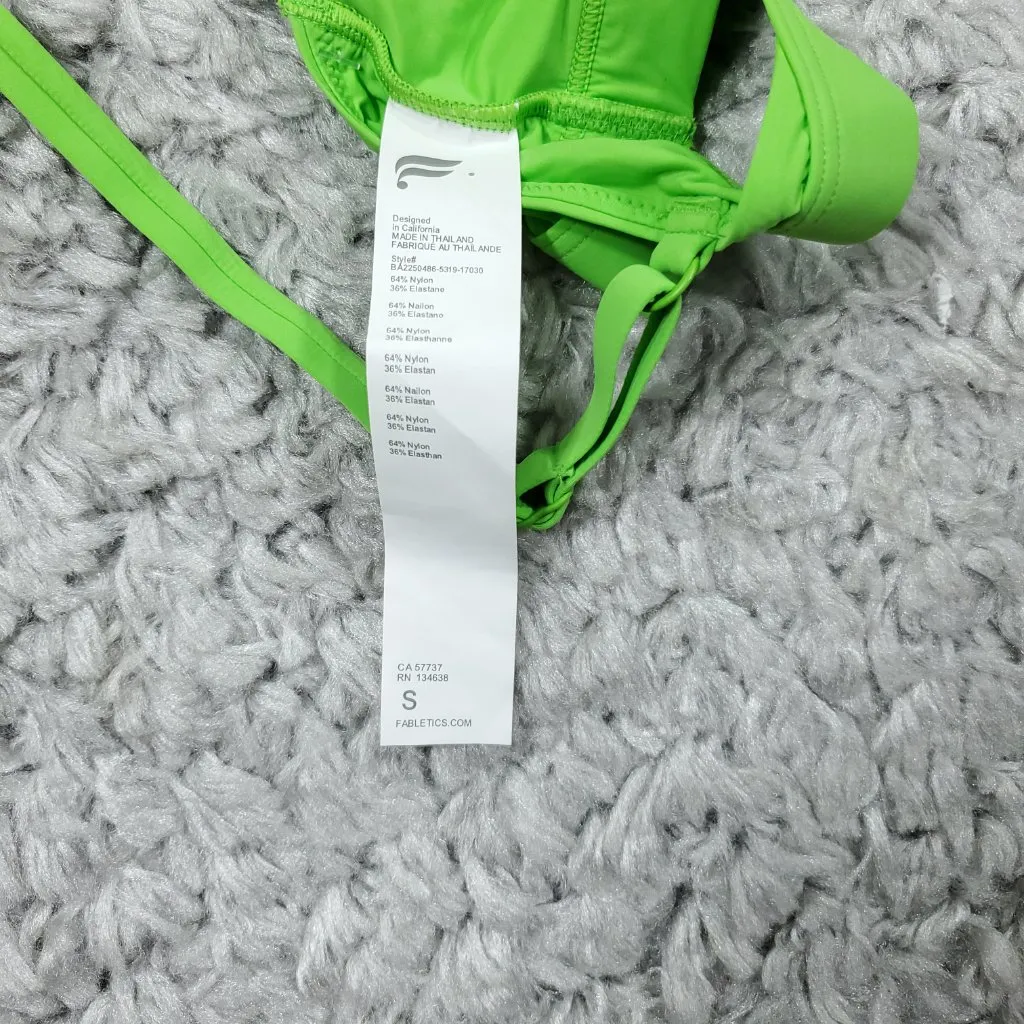 Fabletics Fine Touch Triangle Bralette Women's Size Small Sour Apple Green - Image 4