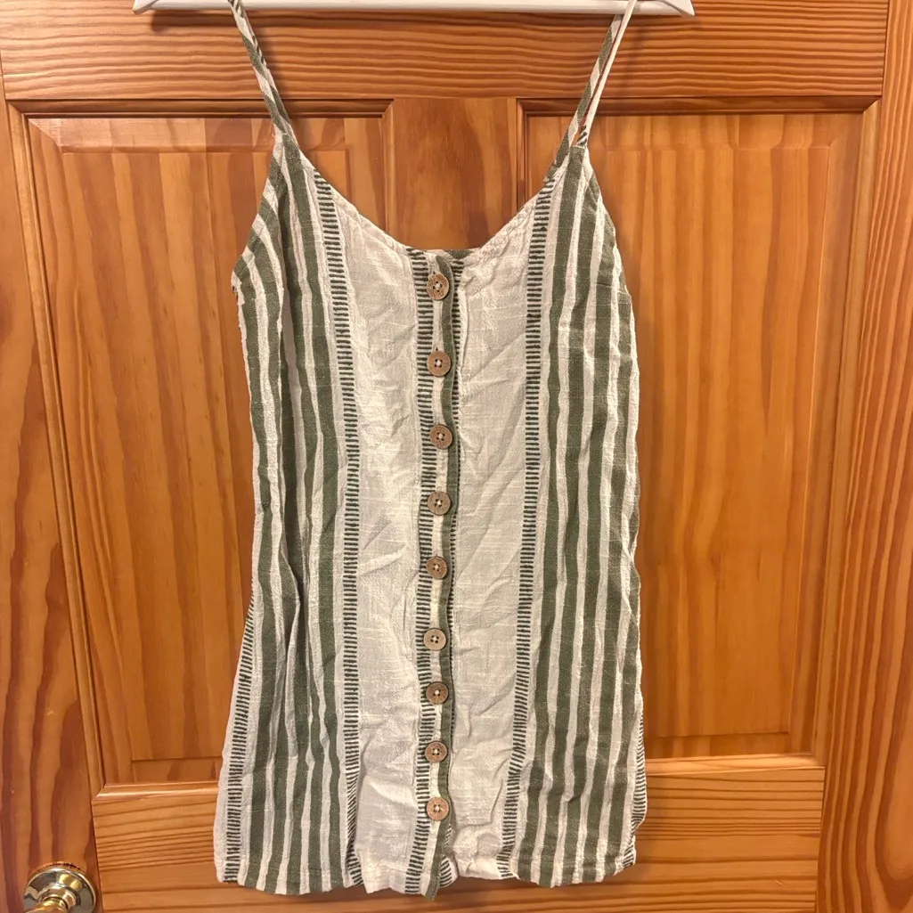 Rip Curl Size Medium Green And White Striped Beach Summer Dress. - Image 3
