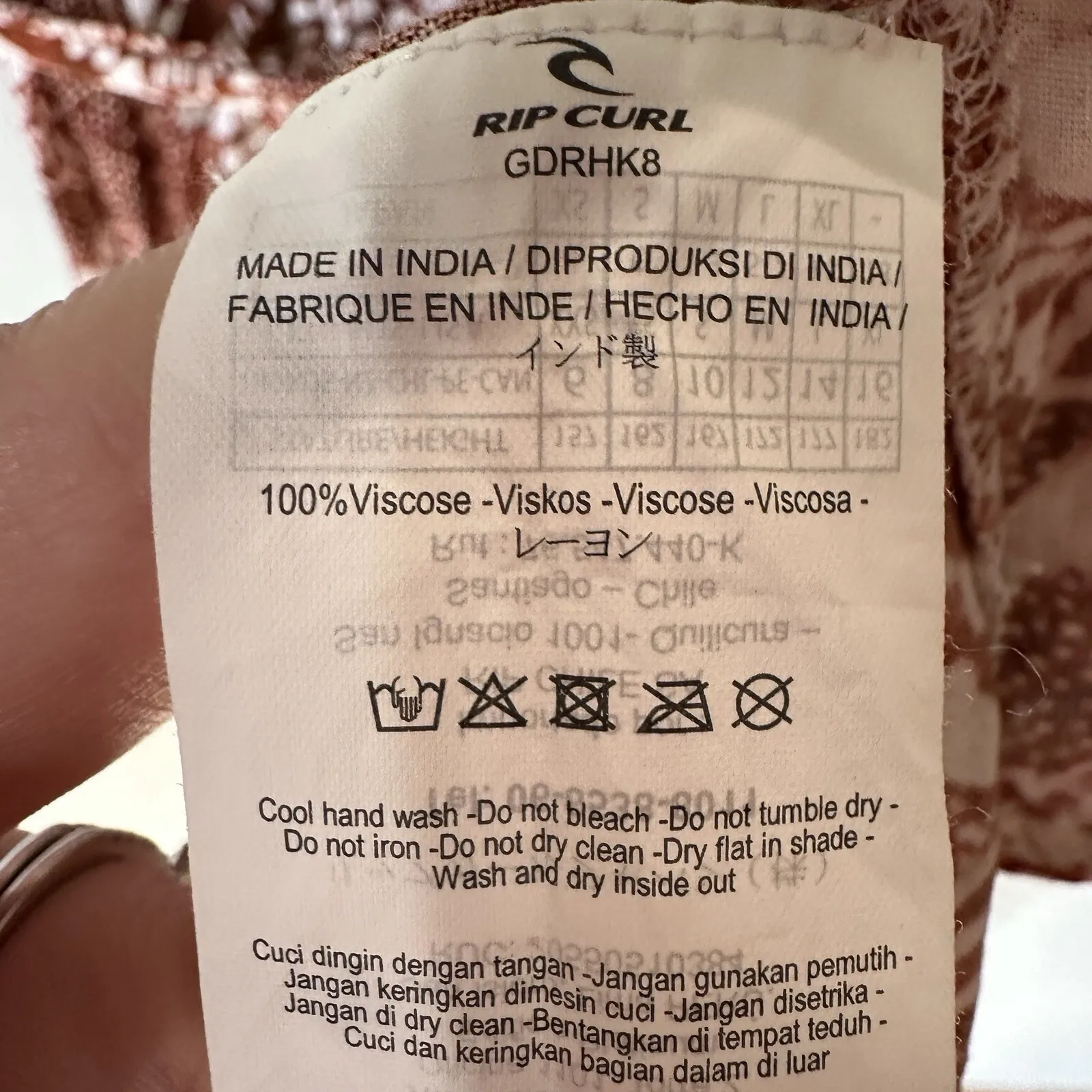 Rip Curl‎ Dress Size Small Brown Ivory Floral Short Sleeve Wrap V-Neck Maxi Boho - Image 11