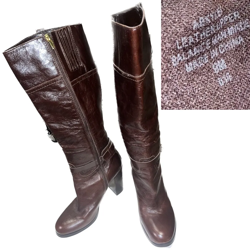 Audrey Brooke Dark Brown Leather Knee High Boots w/Gold Hardware - Size 9M - Image 3