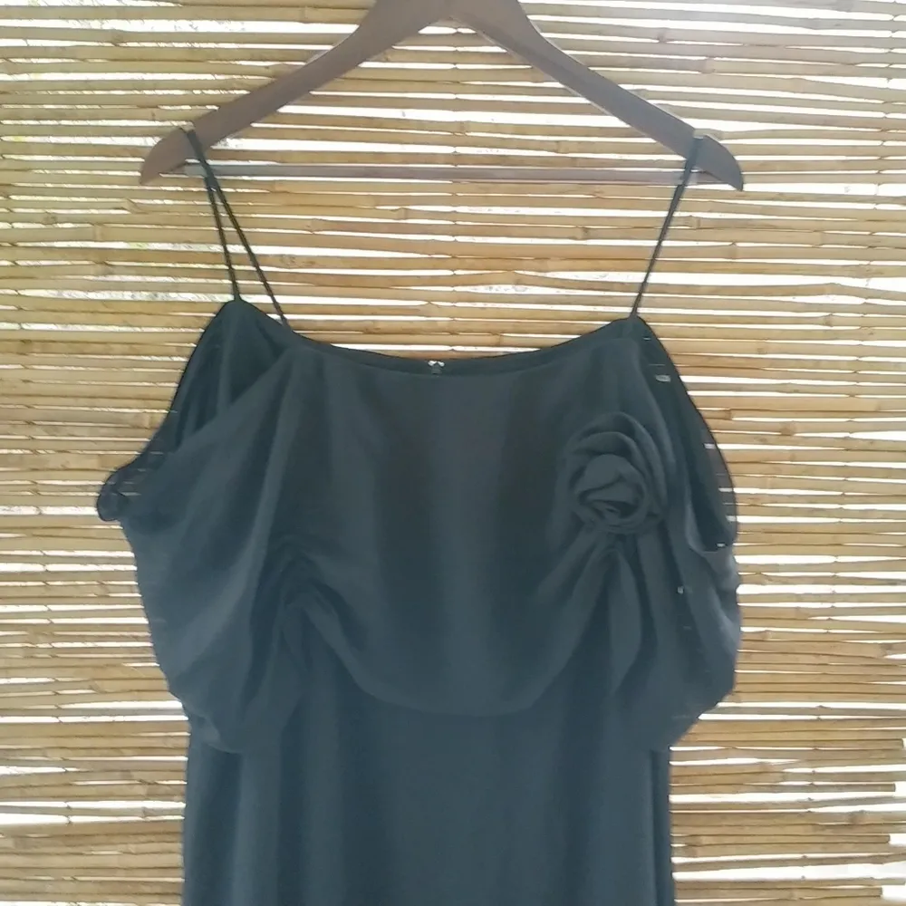 Chez CA 16W Vintage Black Strap Evening Dress Plus - Image 10