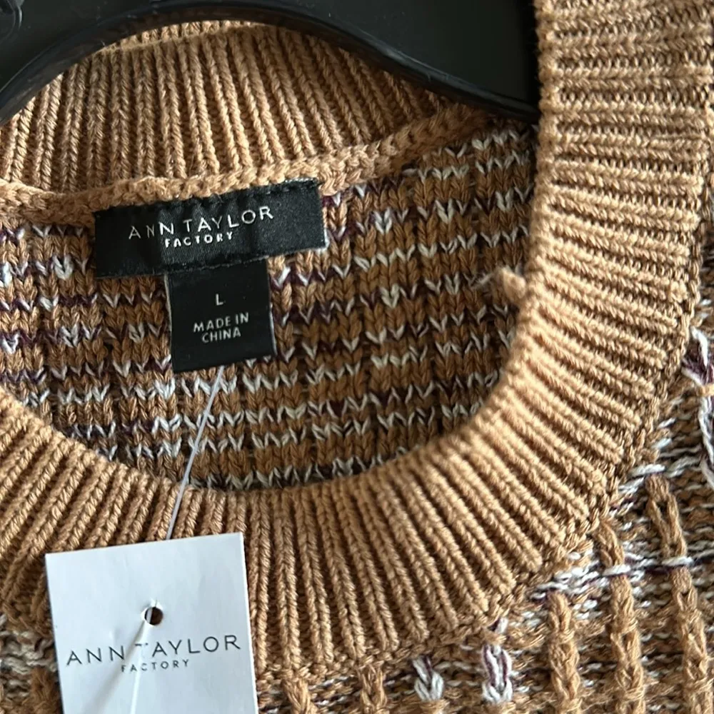 Ann Taylor Factory Sweater Top Tan Size L - Image 4