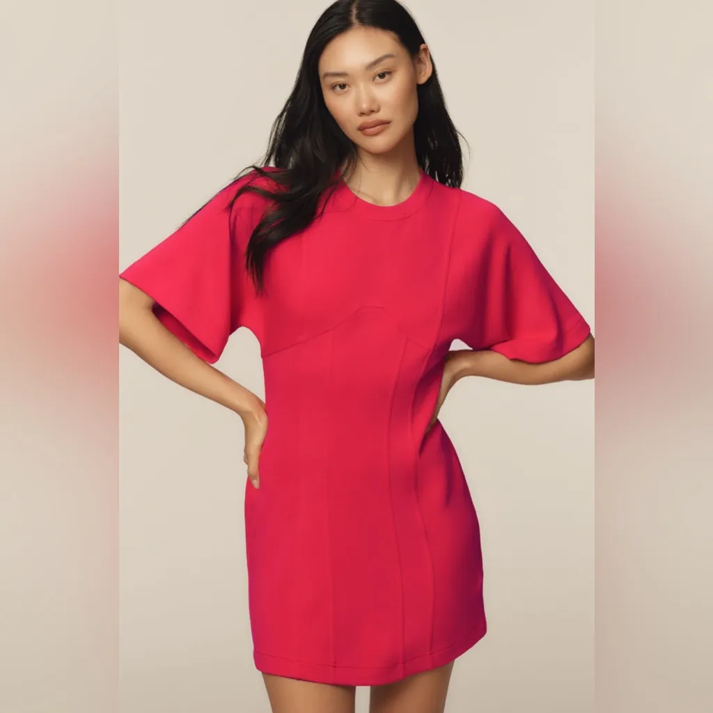 Daily Practice Anthropologie Short-sleeve Mini Dress Rose Pink Size Small NWT - Image 2