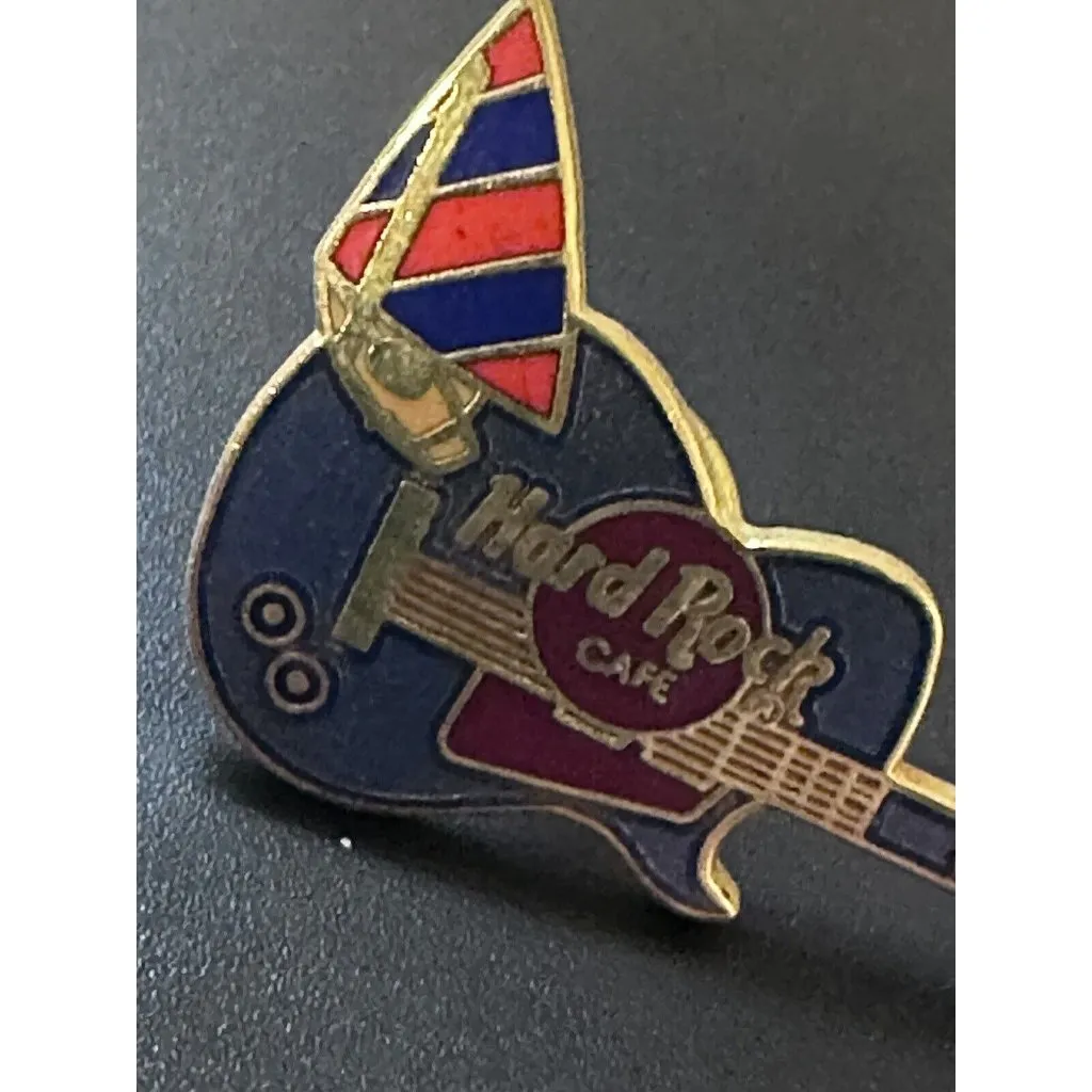 Hard Rock Cafe Pin Cozumel Red Blue Sailboat Guitar - Image 2