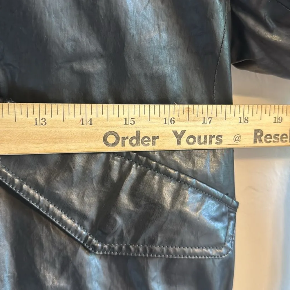 SAM. KATE PARKA BLACK COATED CANVAS & FOX FUR SIZE SMALL HOODED JACKET - Image 7