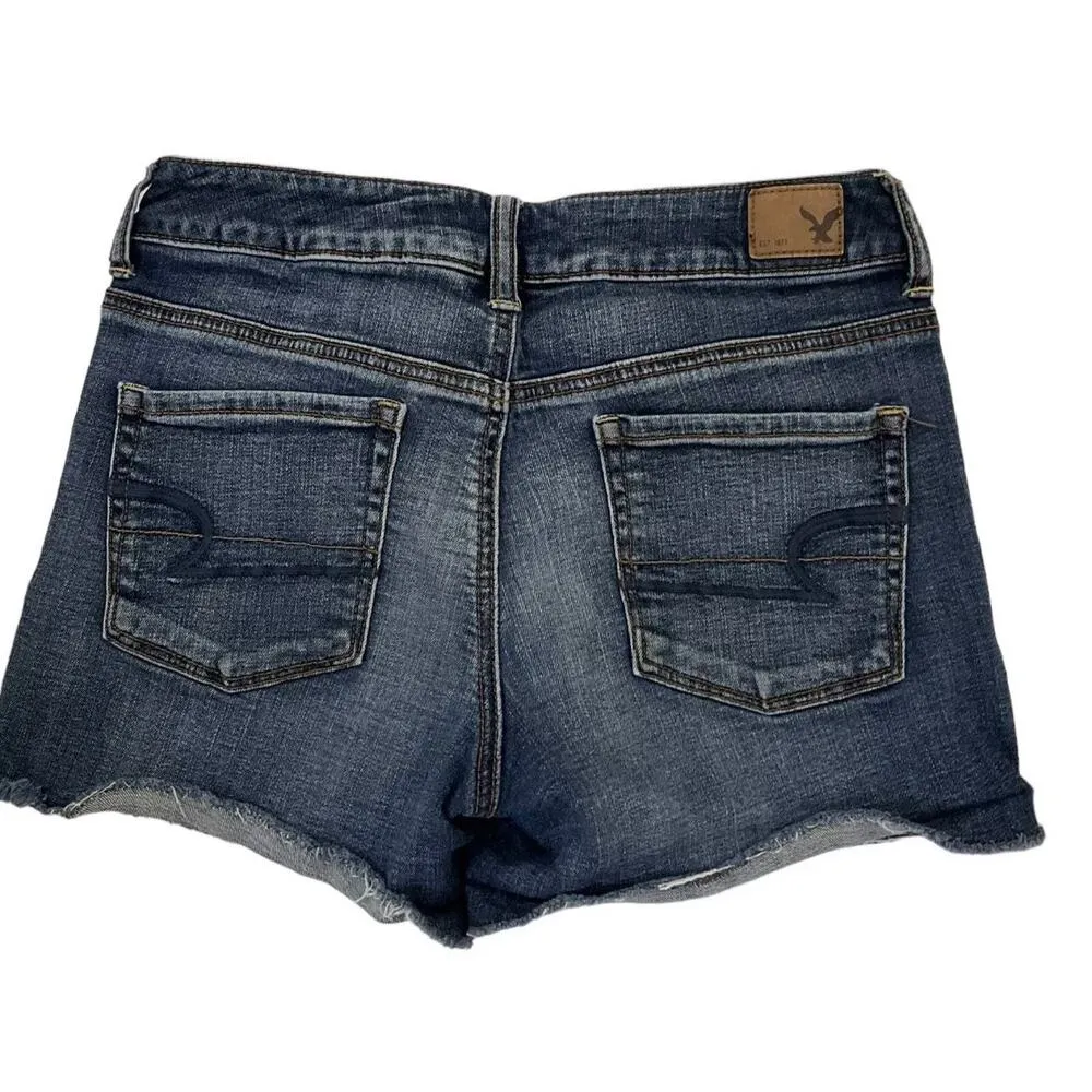 American Eagle Outfitters Size 6 Super Stretch Denim Shortie Shorts | H1-493 - Image 4