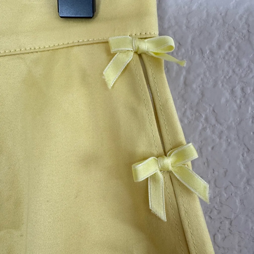 Blumarine Vintage Y2K Skirt Pastel Lemon Yellow with Bows size IT 38 US 2 XS - Image 7