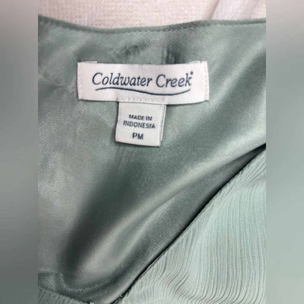 Coldwater Creek MP Mother of the Bride Diagonal Ruffle Sage Green Midi Dress - Image 7