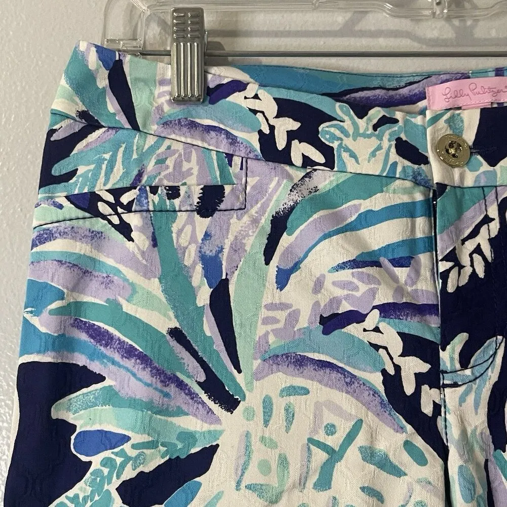LILLY PULITZER Kelly Ankle Pants Size 4 Pineapple Colorful Tropical Nautical Fun - Image 3