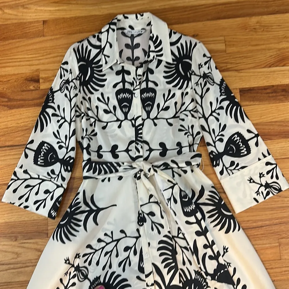 Stunning Zara Tribal Floral Midi Dress Sz XL - Image 2