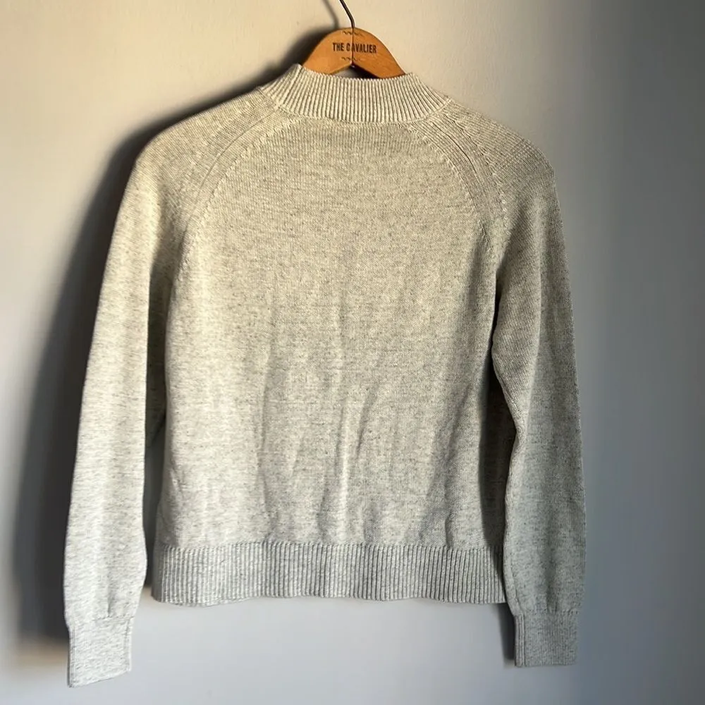 NEW Everlane The Cotton Mockneck Crop sweater heather gray - Image 3