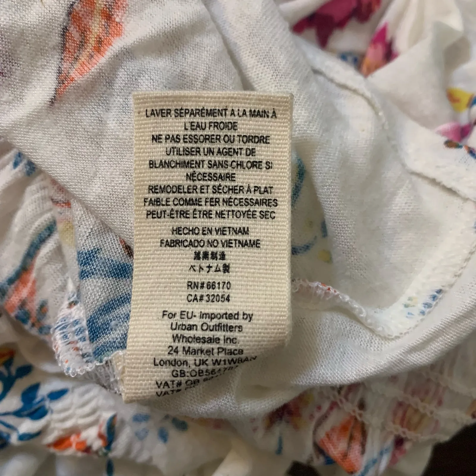 Free People white orange and blue floral long sleeve top size S - Image 8