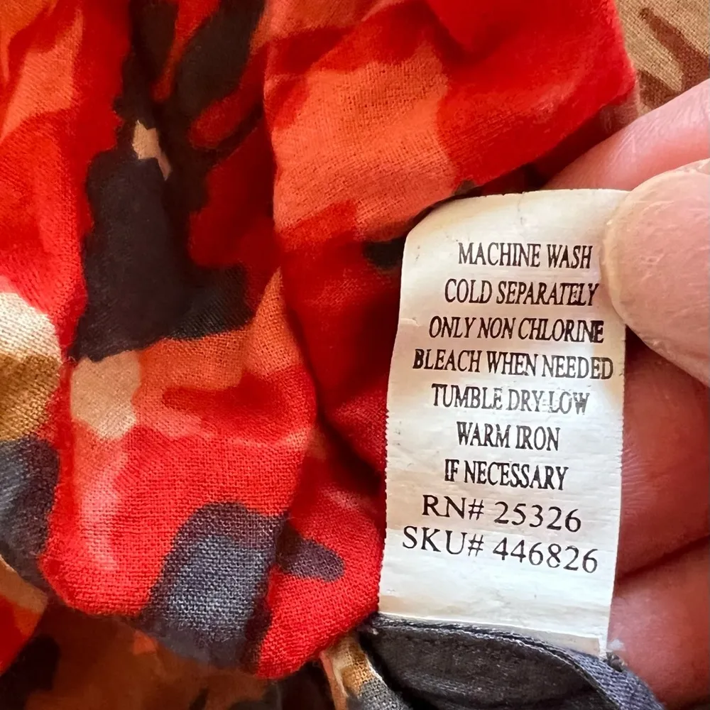 World Market Floral Blouse Top Shirt Boho Flowers Size S/M Small Medium - Image 9