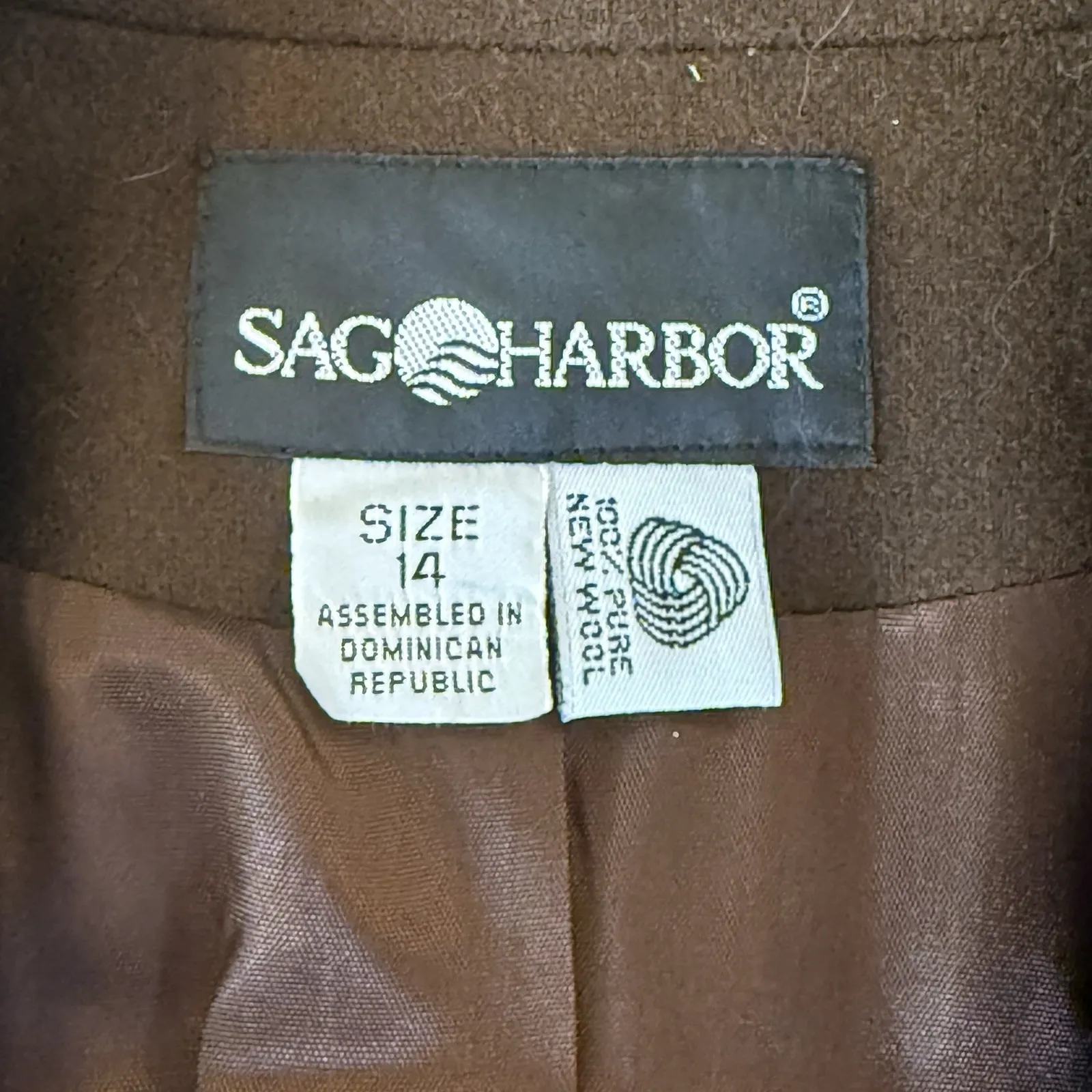 Vtg 90s Sag Harbor Pure New Wool Chocolate Brown Blazer Womens Sz 14 Academia - Image 6
