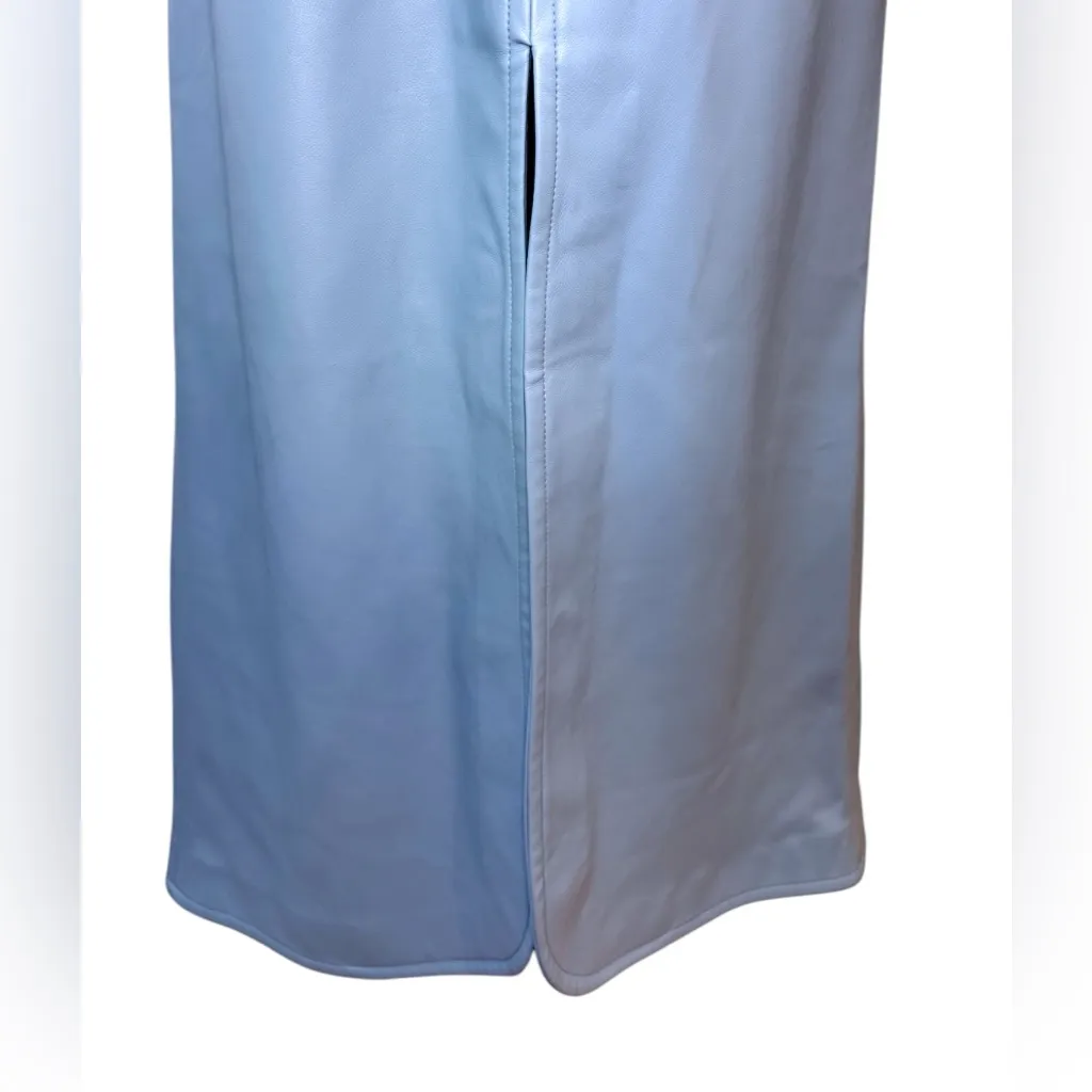 ALEXIS Camellia Blue Faux Leather Midi Dress size M - Image 13