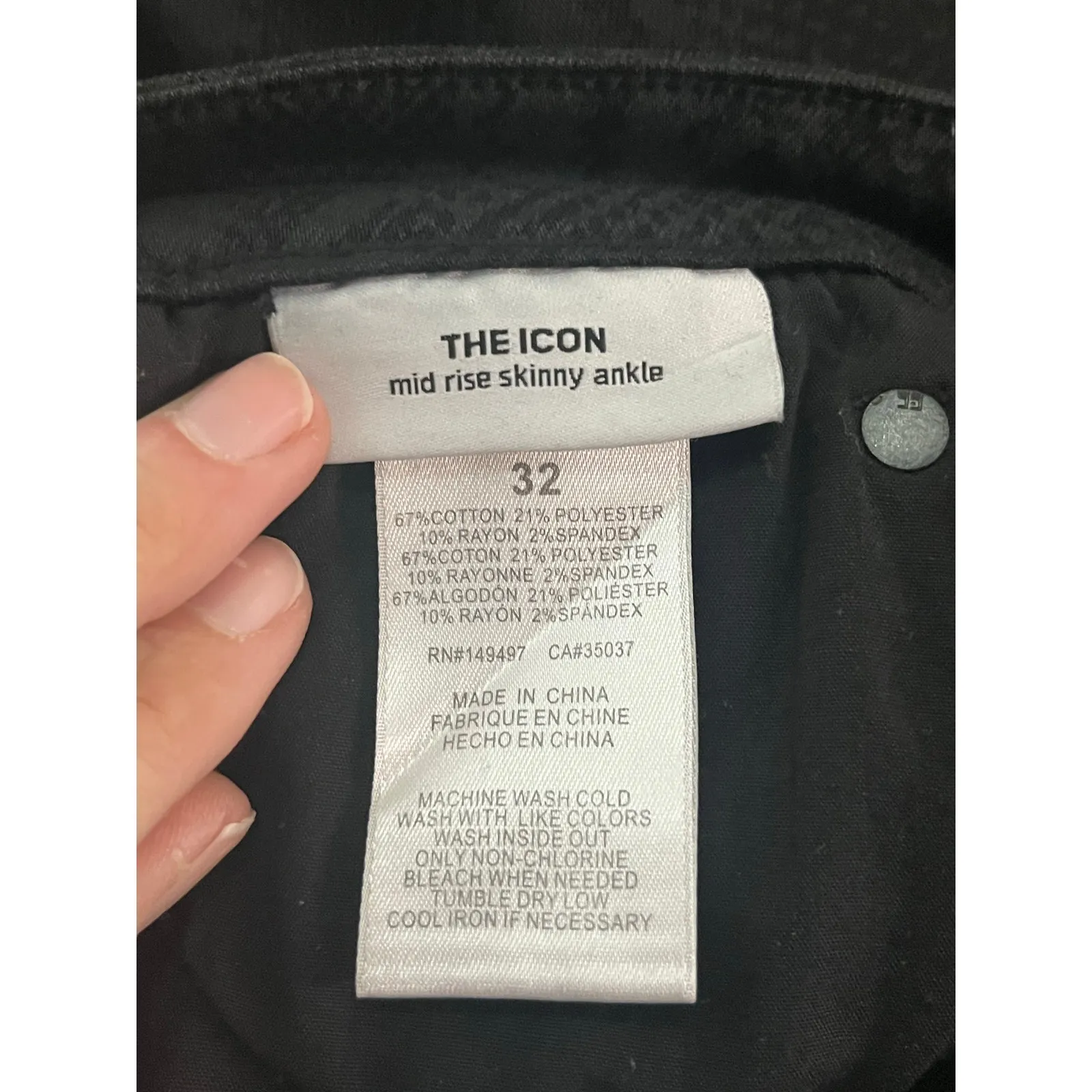 Joes The Icon Mid Rise Skinny Animal Print Jeans Black Size 31 - Image 3