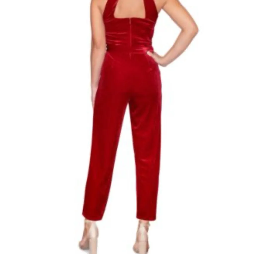 RACHEL Rachel Roy Women's
Harland Velvet Halter Jumpsuit size XXL Red - Image 2